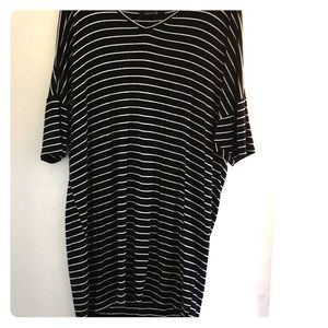 Black and white stripped T-shirt dress